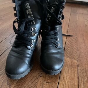 MIA Black Ankle Lace-Up Booties